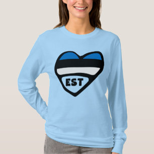 T-shirt Estonie Code Pays Coeur Drapeau, EST