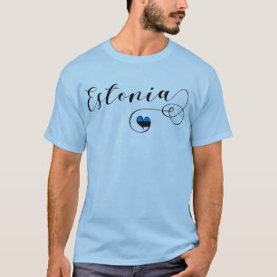 T-shirt Estonie Coeur du drapeau, patrimoine estonien
