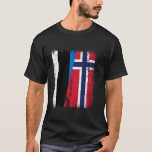 T-shirt Estonie Norvège Drapeau à moitié Estonien Norvégie