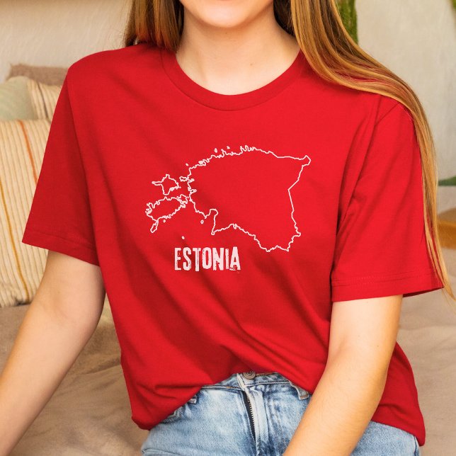 T-shirt Estonie Plan de pays Plan de la ligne nationale es (Créateur téléchargé)