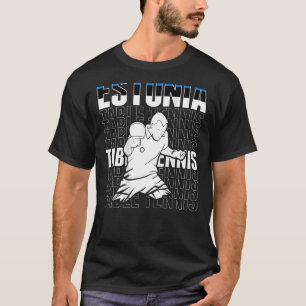 T-shirt Estonie Table Tennis Support Estonien Ping Pong T