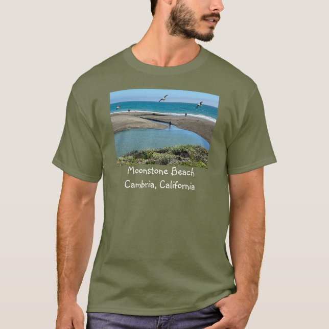 T-shirt Estuaire de père Noël Rosa, Plage de Moonstone, Ca (Devant)