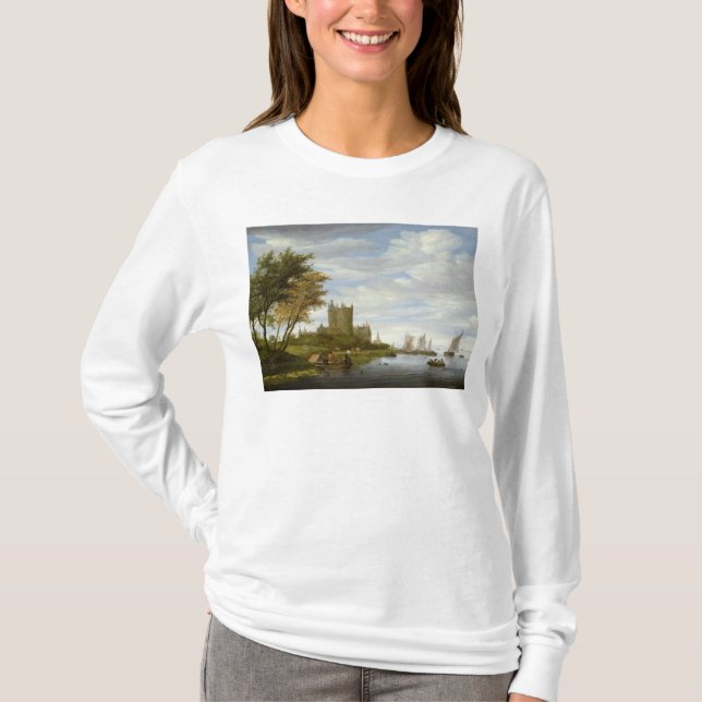 T-shirt Estuaire de rivière avec un château (Devant)