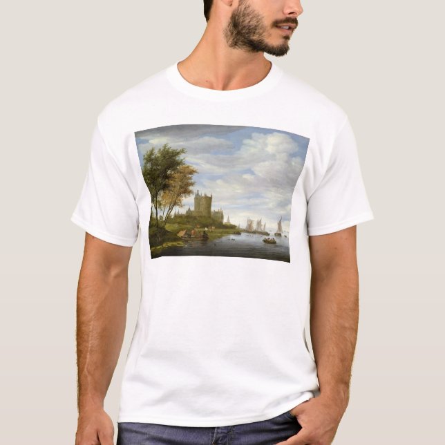 T-shirt Estuaire de rivière avec un château (Devant)
