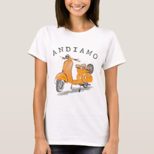 T-shirt Et allons Italie Scooter Jaune