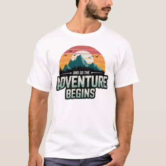 T-shirt Et l'aventure commence en couleurs vives
