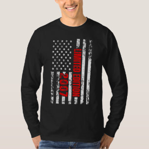 T-shirt Et Né En 2007 Patriotique 15ème Anniversaire
