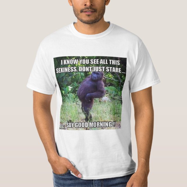 T-shirt Et "Primal Elegance Tee" ou "Ape Chic Shirt" (Devant)