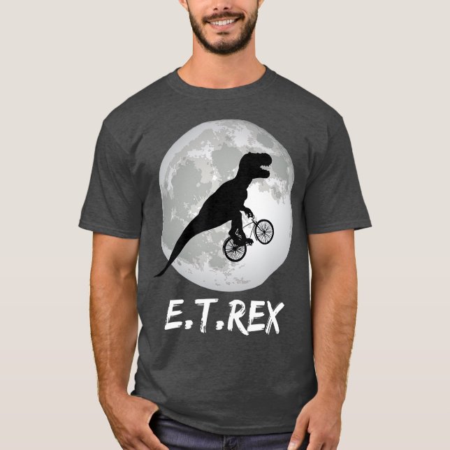 T-shirt ET Rex Dinosaur Dinosaur TRex sur Vélo sur (Devant)