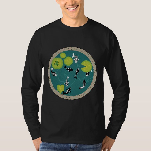 T-shirt Et White Koi Fish Pond (Devant)