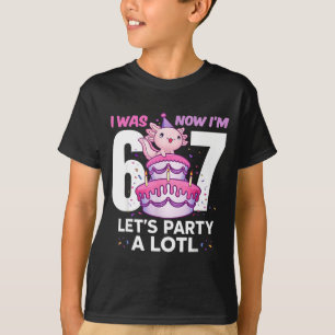 T-shirt Était six sept axolotl mignon 7ème anniversaire 6 