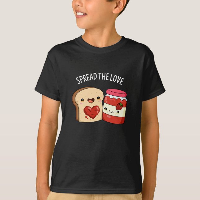 T-shirt Étaler La confiture Amoureuse et le jeu de pain Da (Devant)