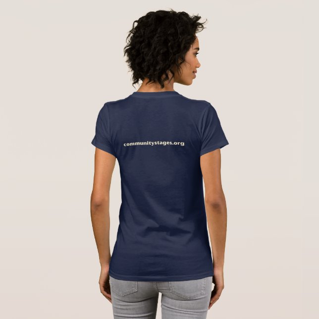 T-shirt Étapes communautaires Tee - shirt foncée féminine  (Dos entier)