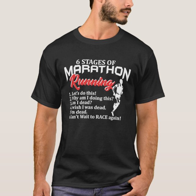 T-shirt Étapes de la course à pied de marathon cross-count (Devant)