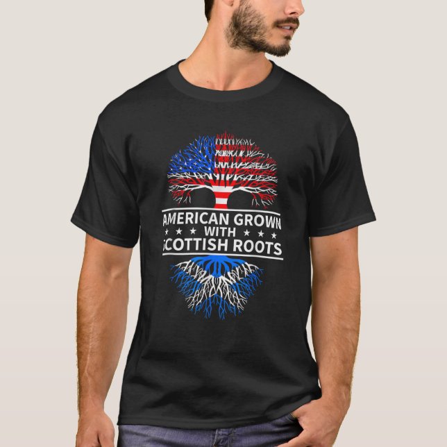 T-shirt Étasunienne cultive des racines écossaises Écosse (Devant)