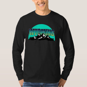 T-shirt Etat américain Wyoming, Sun Moon Mountain Nature H