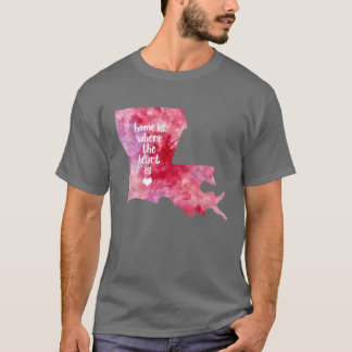T-shirt état carte USA aquarelle bleu Baton Rouge LA eau