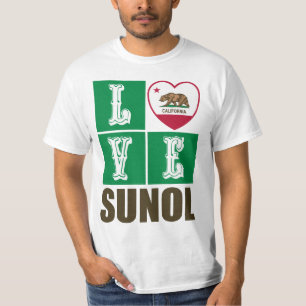 T-shirt État de Californie Drapeau Coeur Sunol