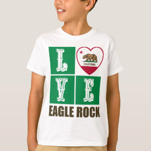 T-shirt État de Californie Drapeau Heart Eagle Rock