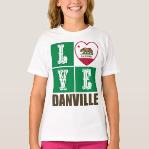 T-shirt Etat de la Californie Drapeau Heart Danville