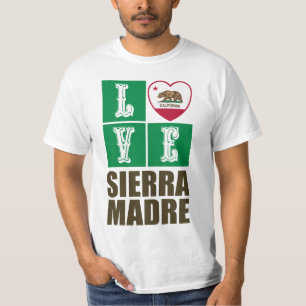 T-shirt Etat de la Californie Drapeau Heart Sierra Madre
