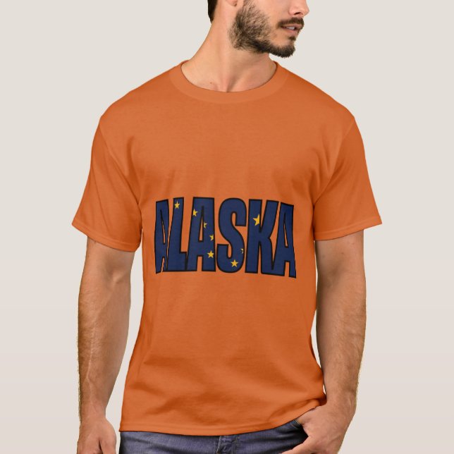 T-shirt État de l'Alaska Nom du drapeau Design (Devant)