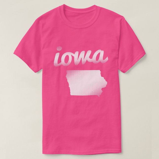 T-shirt État de l'Iowa dans le blanc (Design devant)