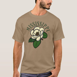 T-shirt État de Magnolia Mississippi Vieille Mode Texte Ve