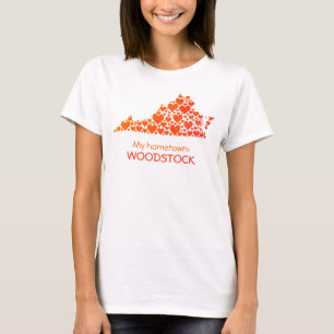 T-shirt État de Virginie Silhouette Coeurs et ville natale