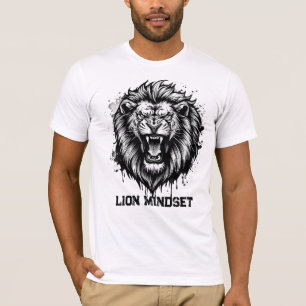 T-shirt État d'esprit lion Graphique de lion puissant Anim