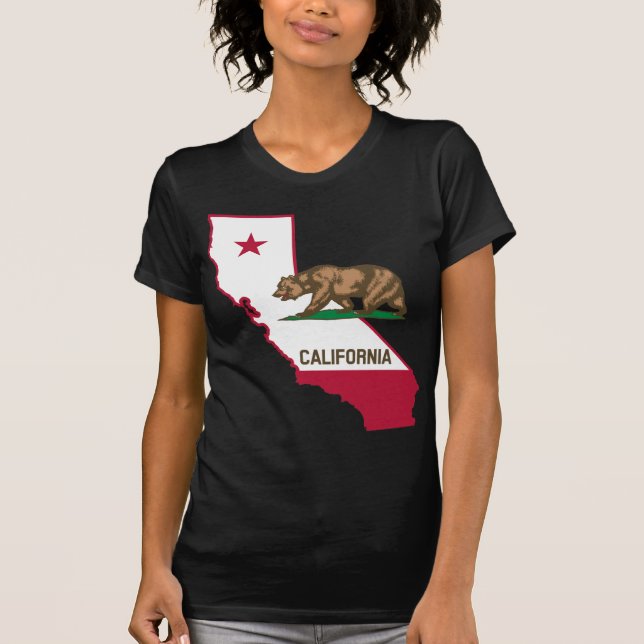 T-shirt État d'ours et de drapeau de la Californie (Devant)