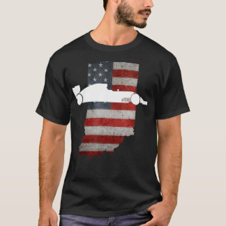 T-shirt État du drapeau américain de l'Indiana avec race