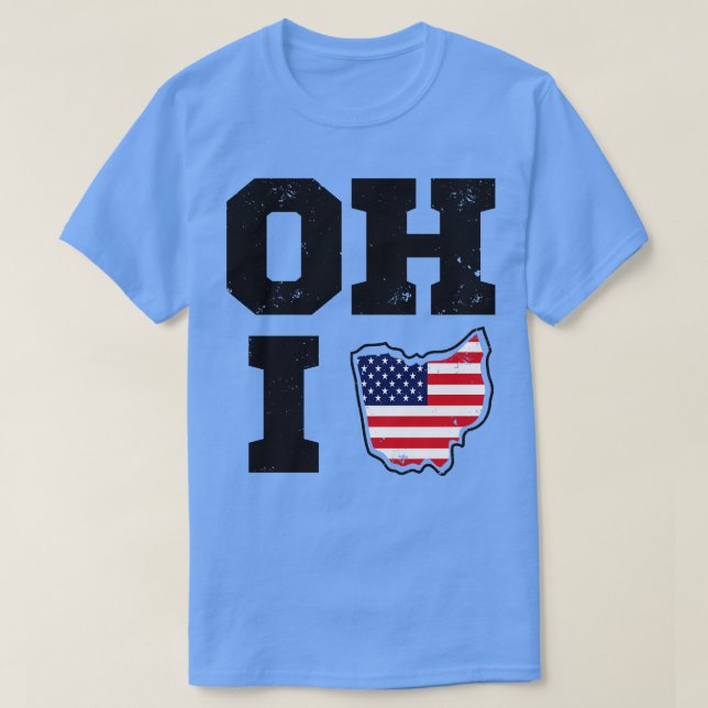 T-shirt Etat du Drapeau Ohio USA (Design devant)