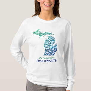 T-shirt État du Michigan Silhouette Hearts & Hometown T-S