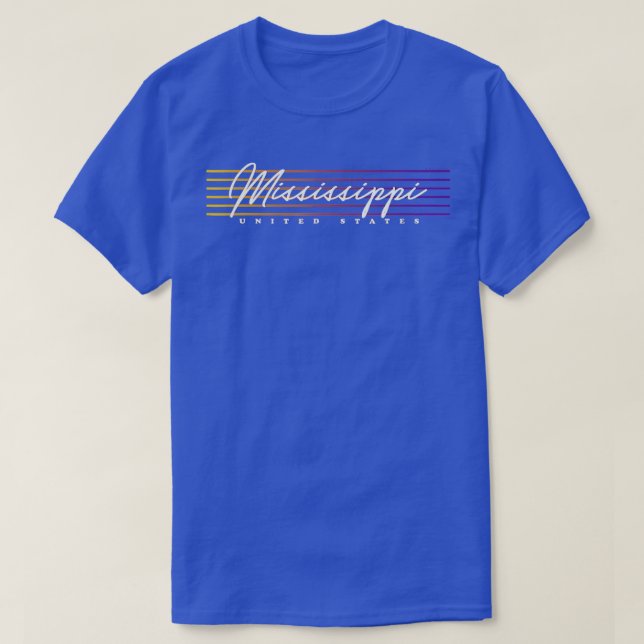 T-shirt État du Mississippi de style rétro (Design devant)