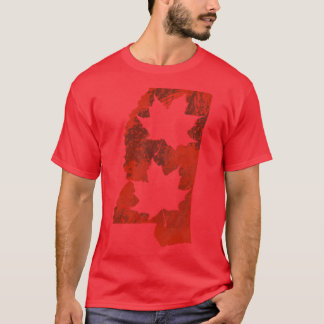 T-shirt État du Mississippi rouge feuille surdimensionné