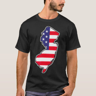 T-shirt État du pavillon du New Jersey États-Unis Plan pat