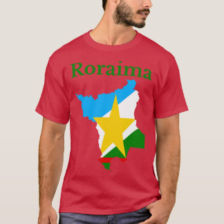 T-shirt État du Roraima Carte Drapeau Brésil