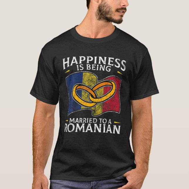 T-shirt État Mariage Roumain Roumanie Racines Mariées (Devant)