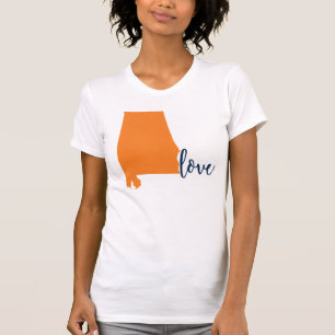 T-shirt État orange auburn d'université de l'Alabama de