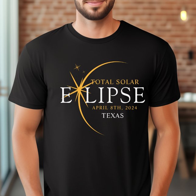 T-shirt État personnalisé moderne 2024 Texas Total Solar E (Créateur téléchargé)