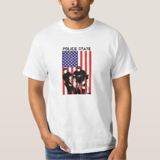 T-shirt État policier affligé de drapeau américain