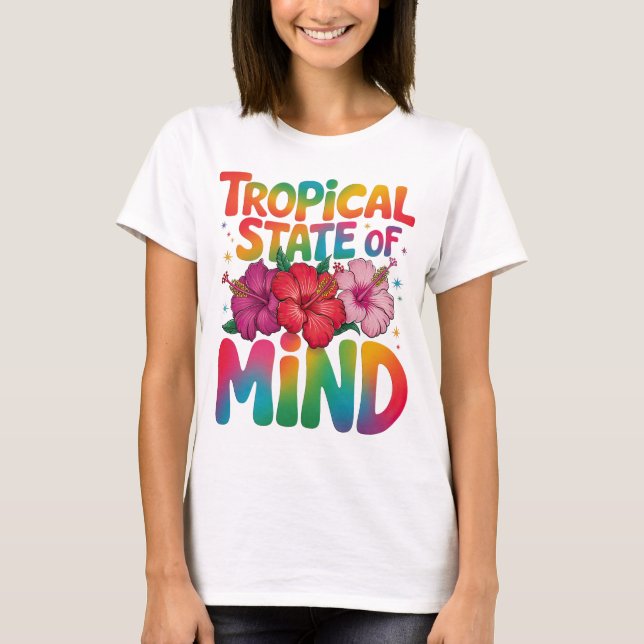 T-shirt État tropical de l'esprit Plage d'été Graphique (Devant)