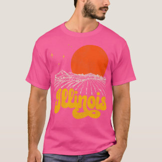 T-shirt Etat vintage de l'Illinois au milieu du siècle per