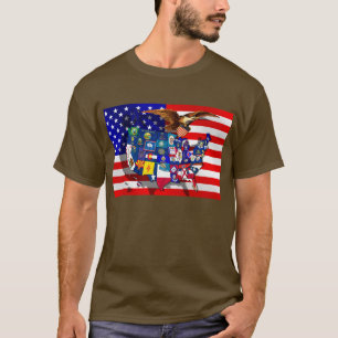 T-shirt États de sports des Etats-Unis de drapeau d'Eagle