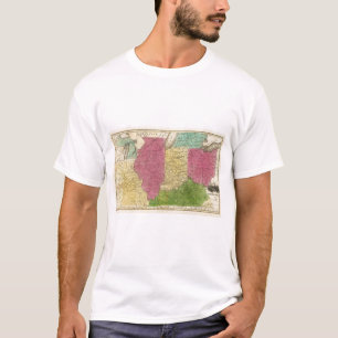 T-shirt États Occidentaux avec la carte d'encart du