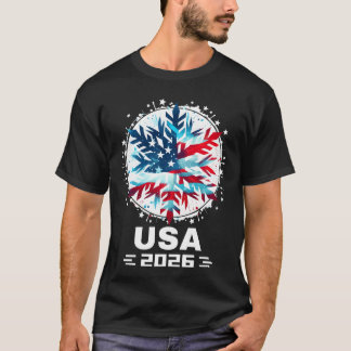 T-shirt États-Unis 2026 Allez États-Unis Sport d'hiver USA