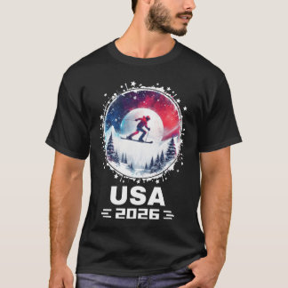 T-shirt États-Unis 2026 Allez États-Unis Sports d'hiver US