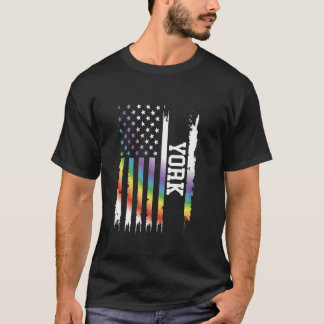 T-shirt États-Unis Arc-en-ciel déprimé avec drapeau améric