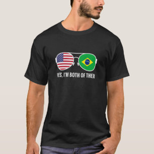 T-shirt États-Unis Brésil Drapeau Lunettes de soleil Brési